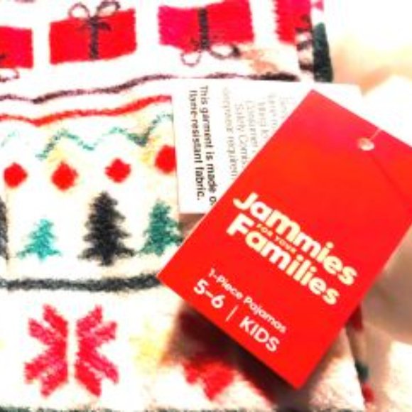 NWT Christmas Holiday Onesy Pajamas Fleece Jammies 5-6 - Picture 4 of 6